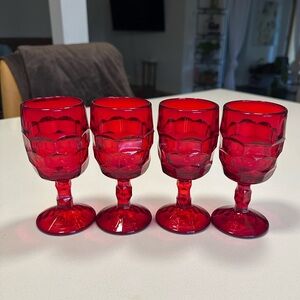 Set of 4 Red Goblets
